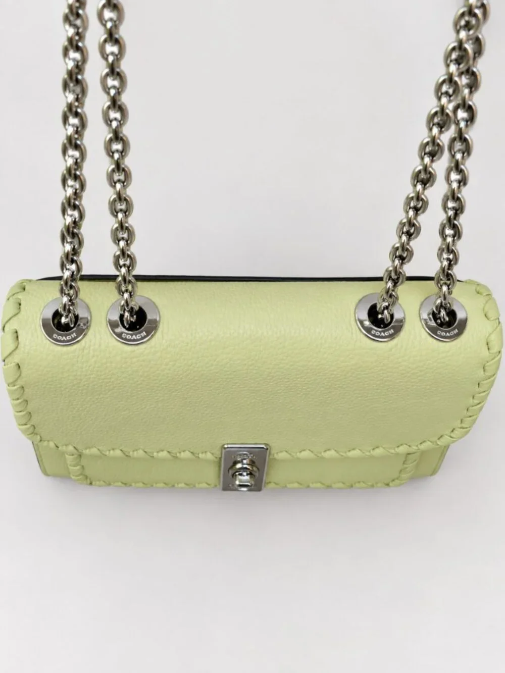 Coach Lane Pale Lime Whipstitch Convertible Shoulder Crossbody Bag CA239 NWOT